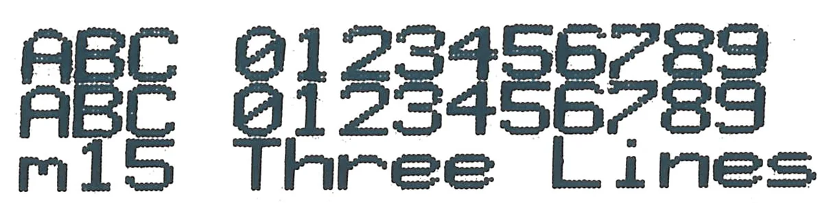 Font M15 pe trei linii
