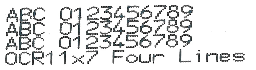 Font OCR 11x7 pe patru linii